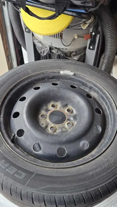 4 steel rims including all season tires. (Tires are fairly worn but have some tread left.) 5x114.3 b...