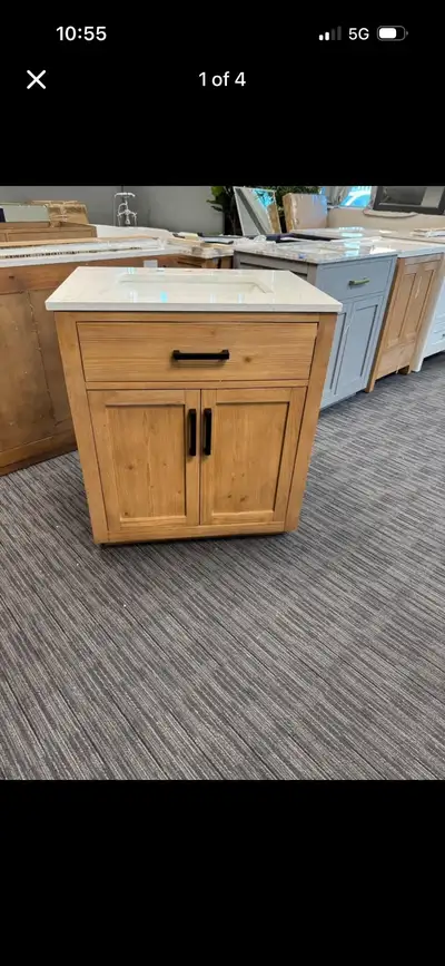 36” Bathroom Vanity in Natural Wood, View more