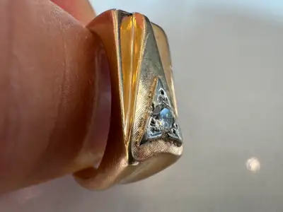 men’s gold ring with diamond, View more