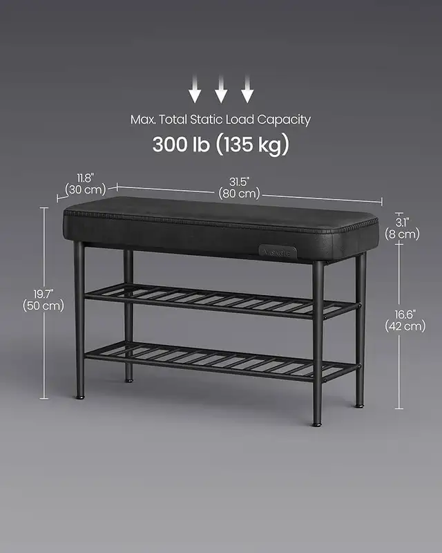 Shoe Bench, Storage Bench, Shoe Rack Bench Entryway, Synthetic L in Storage & Organization in Markham / York Region - Image 3