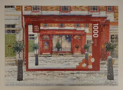 Casse-tête 1000 mcx. Belvédère - Restaurant de Noël Complet J'ai d'autres casse-têtes à vendre allez...