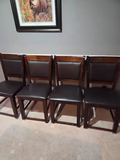 Wooden Chairs faux leather padded, View more