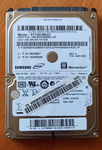 750GB, 2.5", 5400 RPM Laptop HDD