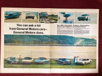 1966 General Motors Cars Large 2-Page Original Ad