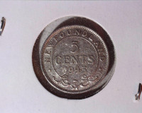 monnaie de collection 5 cents Terre Neuve