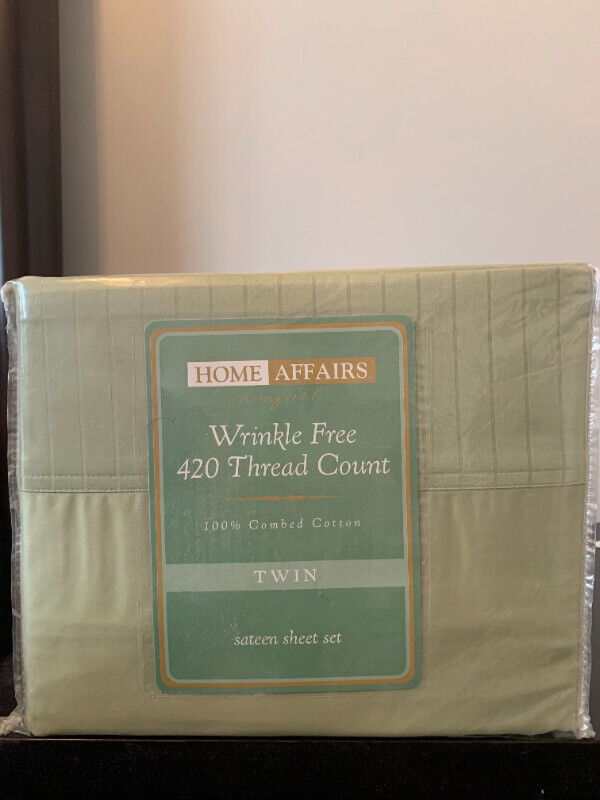 Twin Size 100% Combed Cotton Sateen Sheet Set in Bedding in City of Toronto - Image 3