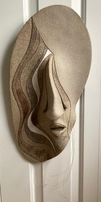 PRICE DROP! STUNNING Signed “CANTIN” Clay Pottery Face Wall Art