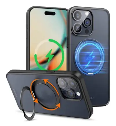 360°Rotatable Magnetic Ring Stand for iPhone 15 Pro Max case, View more