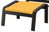 IKEA POÄNG Footstool, brown/Skiftebo yellow