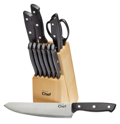 MASTER Chef Stainless Steel Knife Block and Cutlery Set, Ergonom, View more