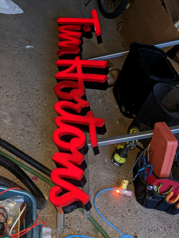 Canada made Tim Hortons hanging over the counter LED light sign in Arts & Collectibles in City of Toronto - Image 3