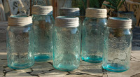 Crown Aqua Blue Assortment Quart Size Jars Available - $10 each
