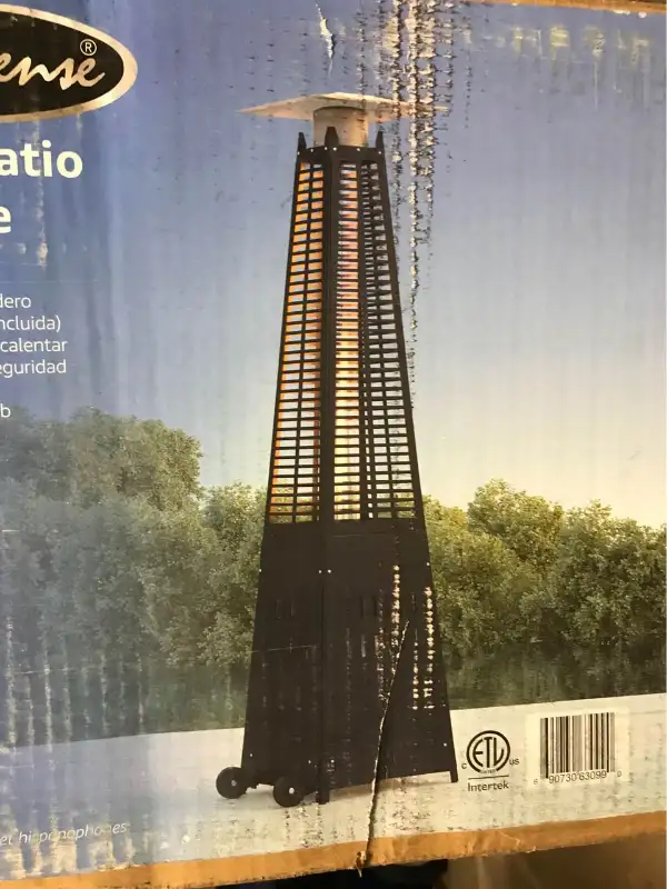 Tall Flame Patio Heater Black Modern Fireplace, Fire Pit in Heaters, Humidifiers & Dehumidifiers in Kitchener / Waterloo - Image 2