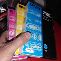 3-pk Cartridges Epson 748XL Cyan Yellow Magenta Ink Color