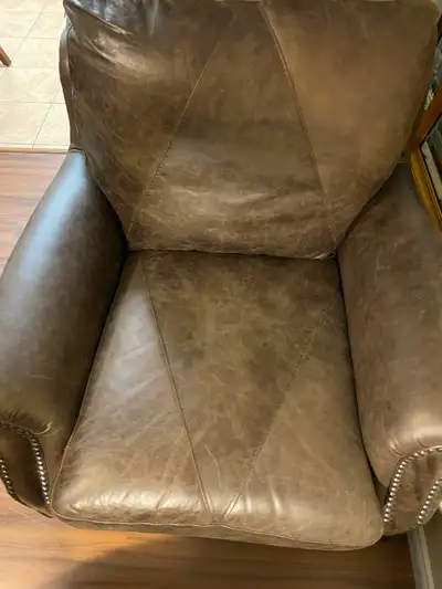 Large Italian leather chair new!, View more