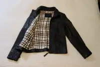 Manteau de cuir souple noir,  jacket