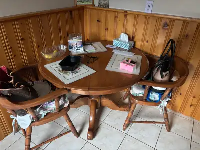 Oak Round Dining Table with Chairs, View more