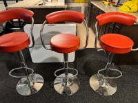 3 bar stool red retro stools