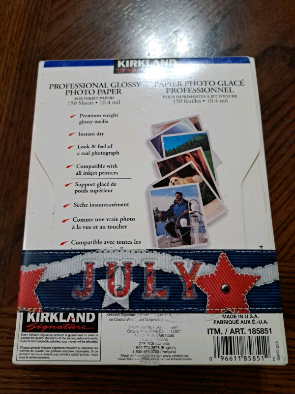 Kirkland Signature 4 X 6 Professional Glossy Inkjet Photo Paper