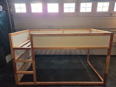 IKEA KURA Reversible white/pine, Twin Size Loft Bedframe With Slats Dropoff Extra Charge $30 Disasse...