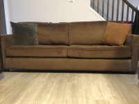 Large brown couch good conditions fits 3-4 people