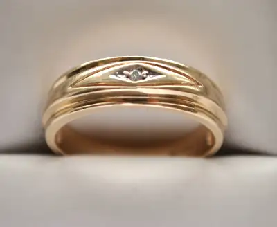 10K GOLD and DIAMOND RING BAND, View more