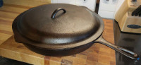 Lodge #14 Cast Iron Skillet with Lid 