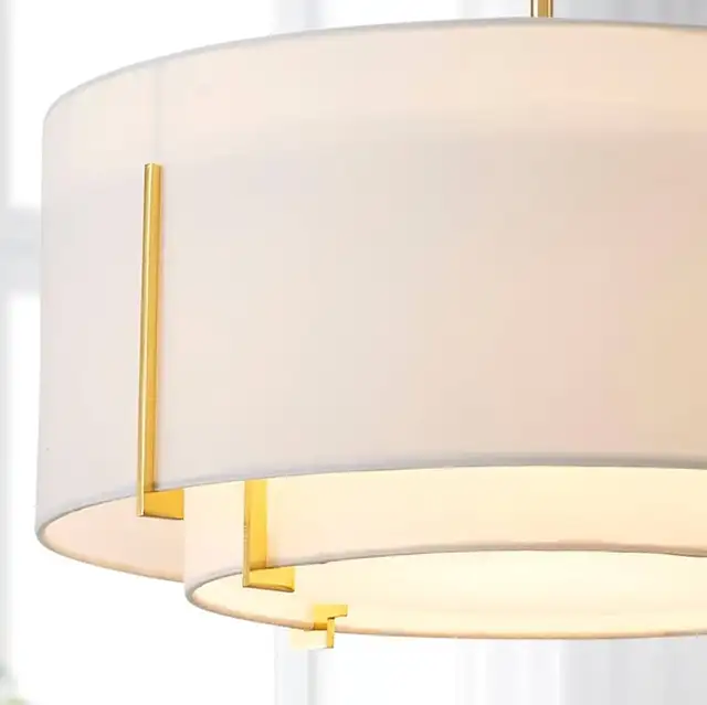 SHRINE LIGHTING DRUM CHANDELIER- 19" - WHITE\GOLD  in Indoor Lighting & Fans in Barrie - Image 5