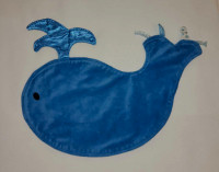 Blue Whale Shaped Baby Security Blanket Lovey Toy with Blow Hole
