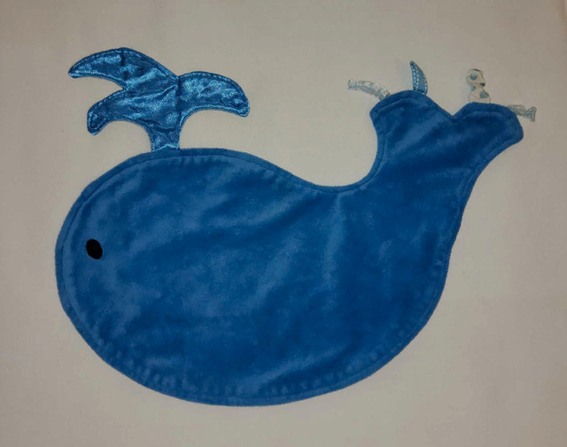 Blue Whale Shaped Baby Security Blanket Lovey Toy with Blow Hole in Toys & Games in Truro