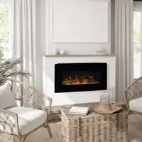 HOMCOM Electric Wall-Mounted Fireplace Heater
