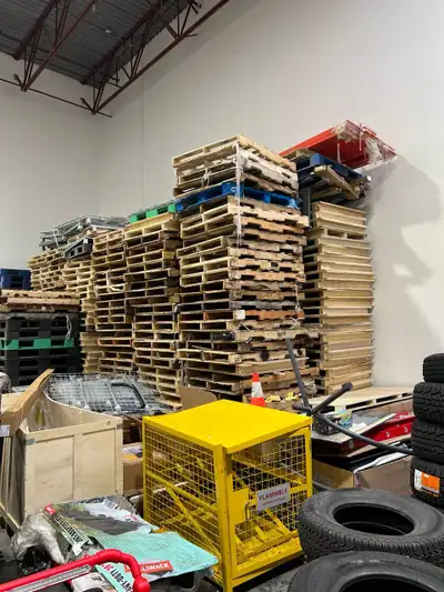 FREE WOOD PALLETS - PICKUP ON SITE (Commercial Location), View more