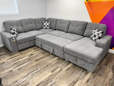 Huge Sale On New Sectional Sofa Bed With RHF Storage Chaise Grey, View more