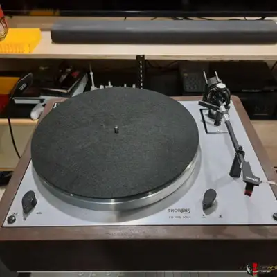 For sale Thorens 166 MKII table with a custom walnut plinth and new connectors.Great entry level tab...