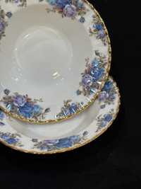 SOLD -Rim soup plates  Royal Albert Blue Moonlight made in Engla