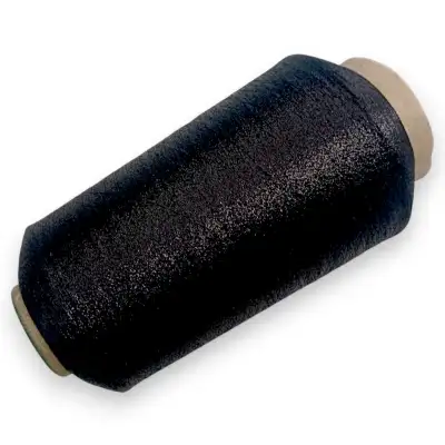 Black Lurex Yarn Cone, Knitting, Weaving, Lace Weight Glitter Fi, View more