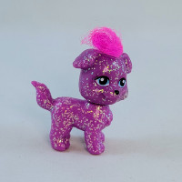 Polly Pocket Purple Glitter Dog Sparkle With Hair Toy Figurine R