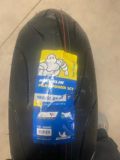 Brand new label contains size and make. Rear tire Just bought for bike apr24. But just sold the bike