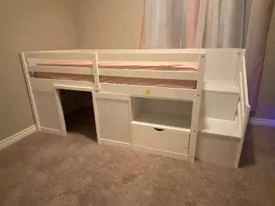 Child’s loft bed with storage, View more