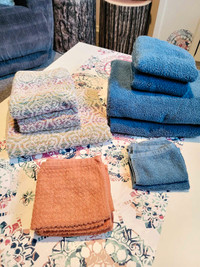 Towels - multi-color, blue, orange