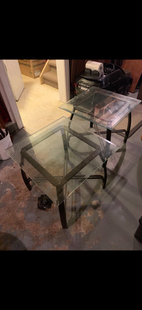 Glass end tables 