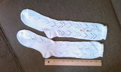 SOCKS Lace-type MADE IN ITALY  embroidered medallions size 10, View more