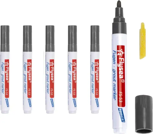 5 Pieces Home Grout Tile Pen Tile Repair Pen (Dark Gray)