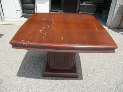 Vintage Solid Wood Bombay Square Dinner Table Circa 1980s-90s, View more