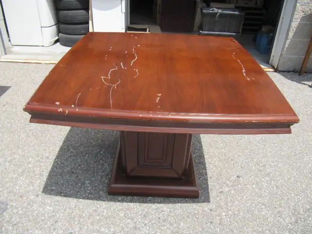 Vintage Solid Wood Bombay Square Dinner Table Circa 1980s-90s in Dining Tables & Sets in Mississauga / Peel Region - Image 2