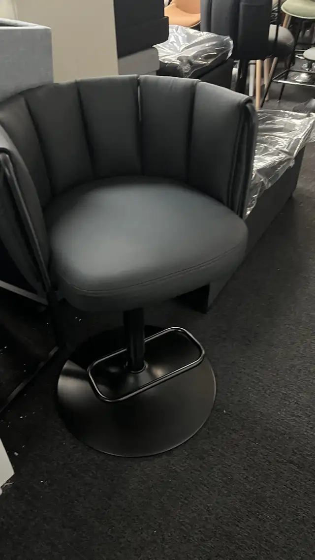  360° Swivel Bar Stool,  Height Adjustable Barstools with Curved in Chairs & Recliners in Markham / York Region - Image 2