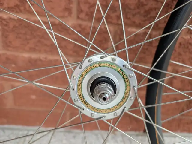 Handbuilt 700c track Tubular araya rims on suntour superbe in Frames & Parts in Ottawa - Image 3