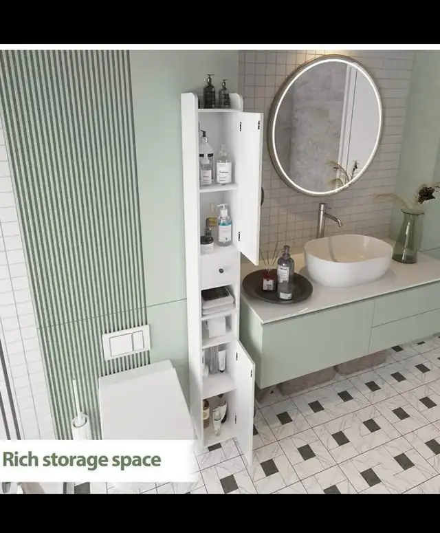 Bathroom Cabinet with Adjustable Shelf, Storage Cabinet for Smal in Bookcases & Shelving Units in Hamilton - Image 5