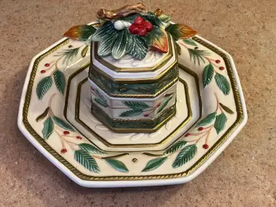 Fitz And Floyd Winter Wonderland Christmas Plate Candy Dish, View more
