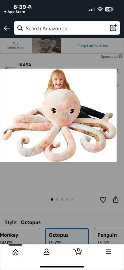 Brand new giant octopus  stuffy, View more